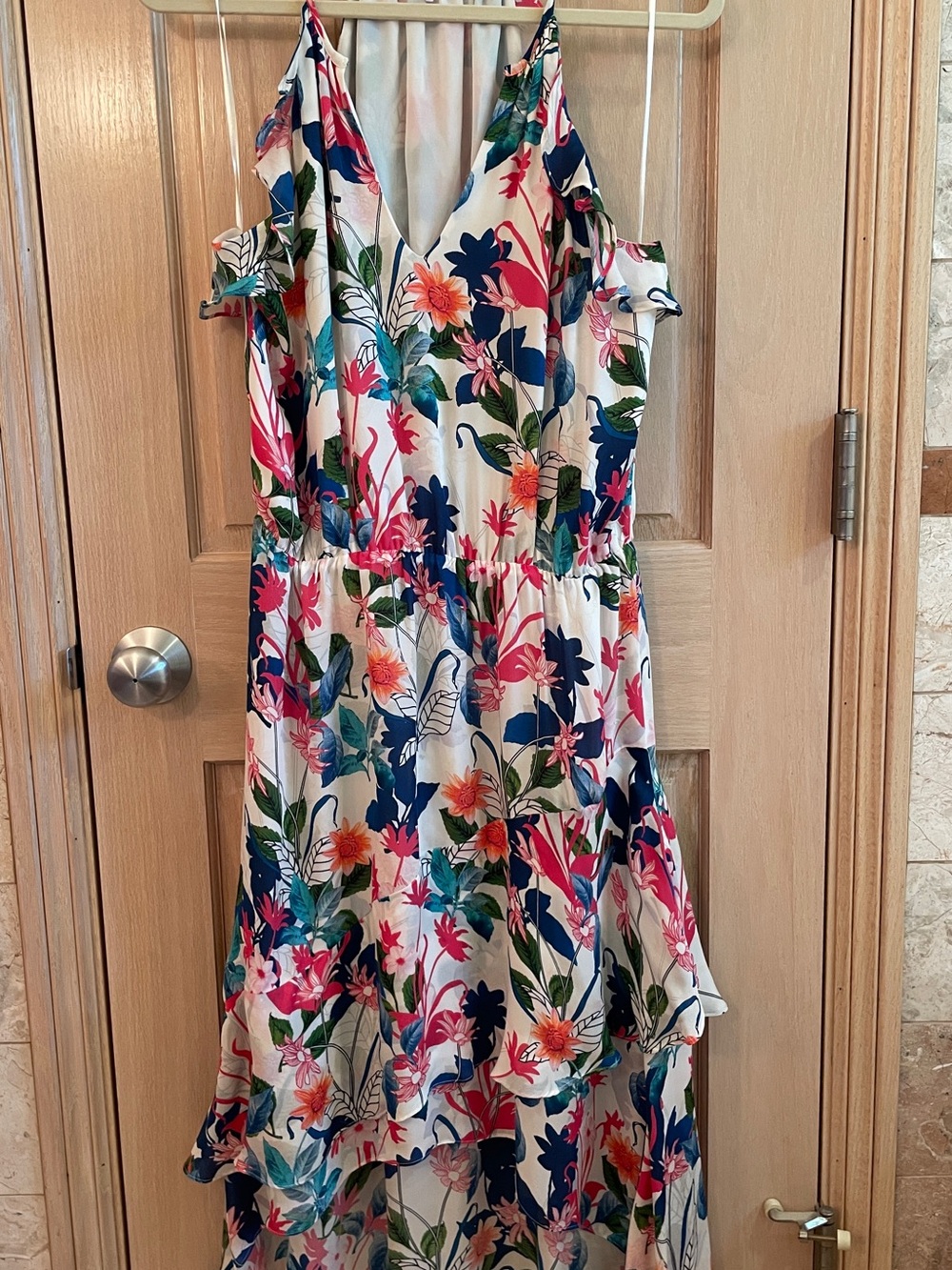 CLEARANCE! Parker Pink Floral High Low Sundress 100% Silk